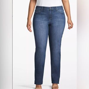 Lane Bryant Women's Mid Rise Signature Fit Straight Blue Jeans Size 18